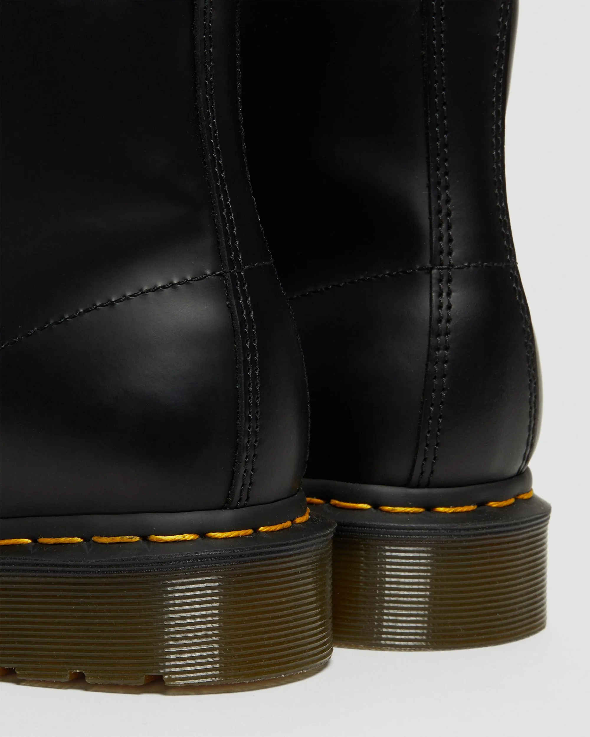 101 Yellow smooth leather ankle boots with Dr stitching. Martens