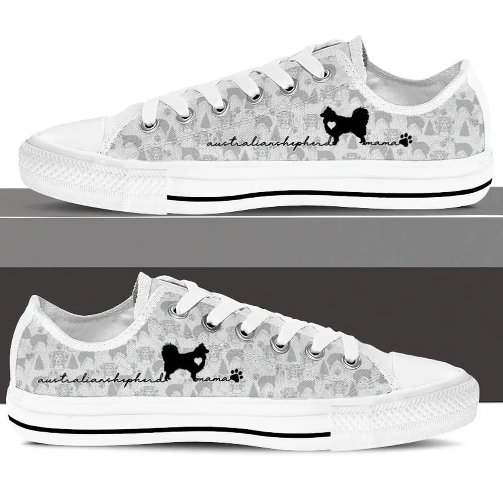 Australia Shepherd Low Top Shoes, Dog Printed Shoes, Canvas Shoes For Men, Women