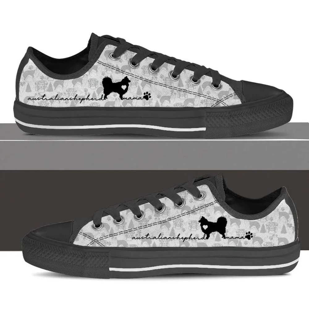 Australia Shepherd Low Top Shoes, Dog Printed Shoes, Canvas Shoes For Men, Women