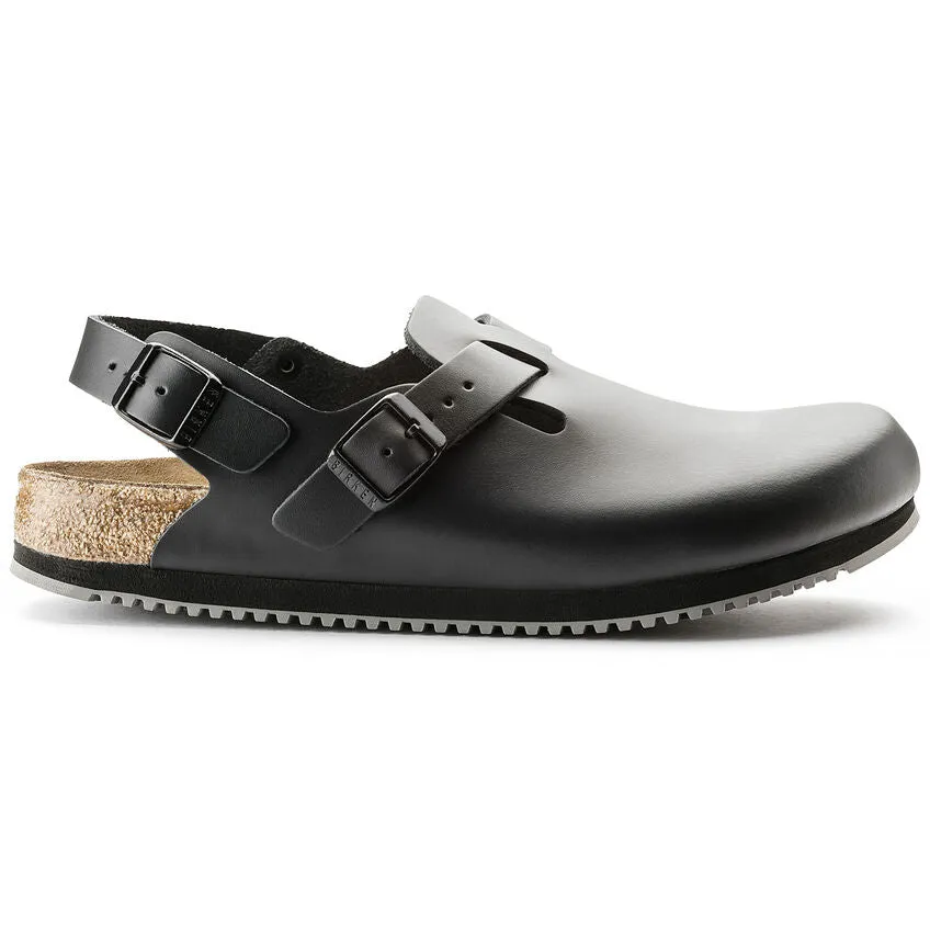 Birkenstock UNISEX Tokio Super Grip Leather (Black - Wide Fit)