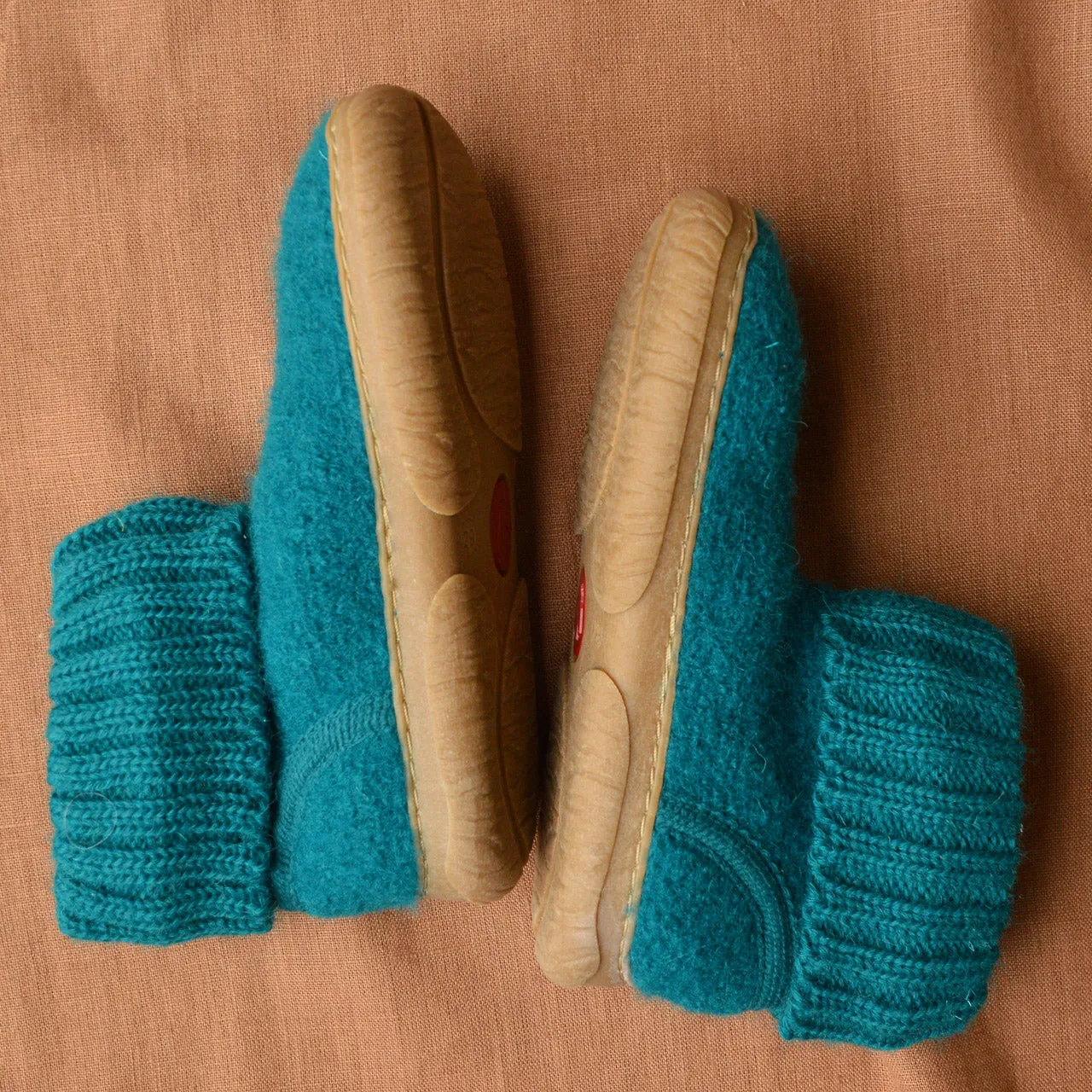 Boiled Wool Slipper Boots - Toni - Teal (Kids 23-35)