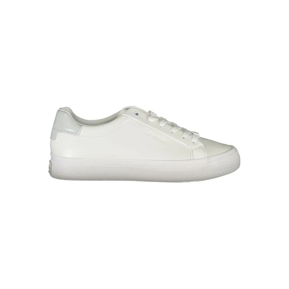 Calvin Klein Elegant White Sneakers with Contrast Detailing