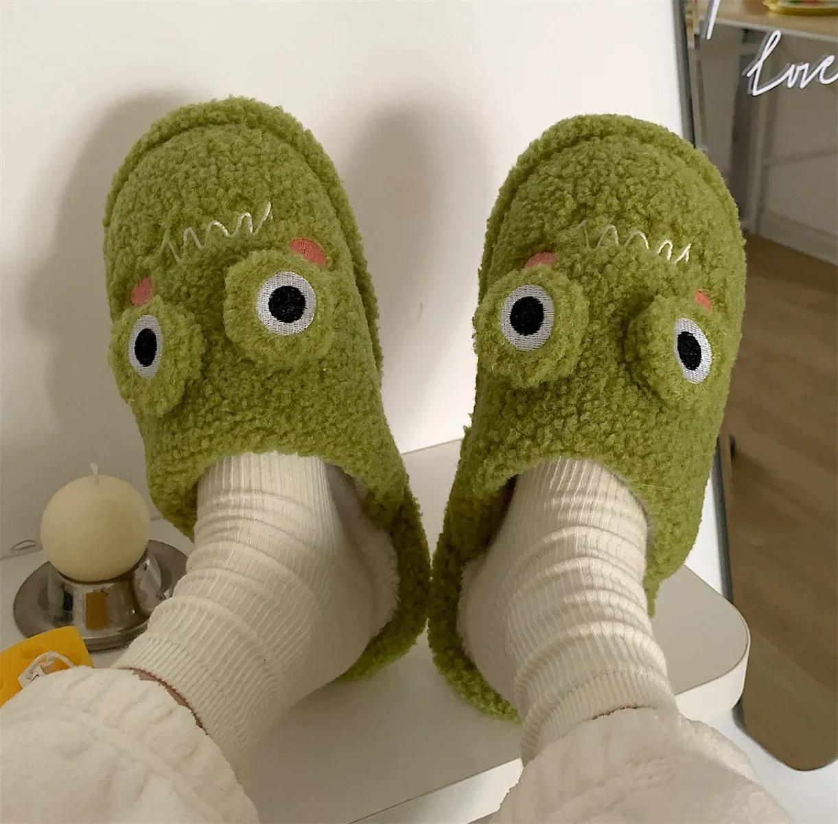 Cotton Slippers with Characters for Women