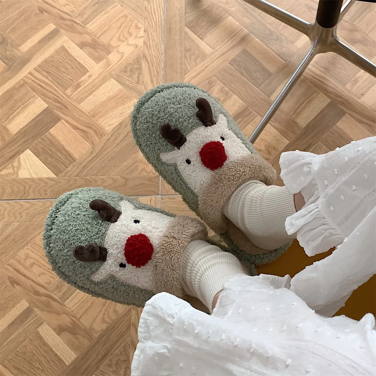 Cotton Slippers with Characters for Women