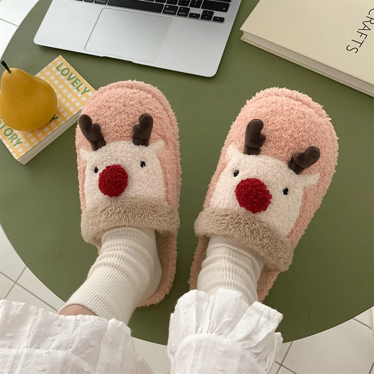 Cotton Slippers with Characters for Women