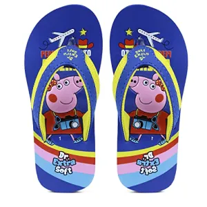 DOCTOR EXTRA SOFT Unisex-Child Kids Flip-Flop Soft Comfortable Indoor & Outdoor Slippers Stylish Non-Slip Slide Home Casual Cool Cartoon Cute House Chappals For Boys & Girls Peppa-Royal Blue-SM-13 UK