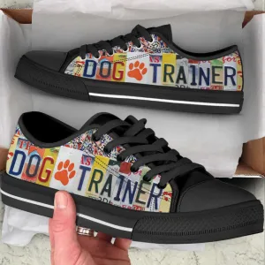 Dog Trainer License Plates Low Top Shoes Canvas Sneakers, Dog Printed Shoes, Canvas Shoes For Men, Women