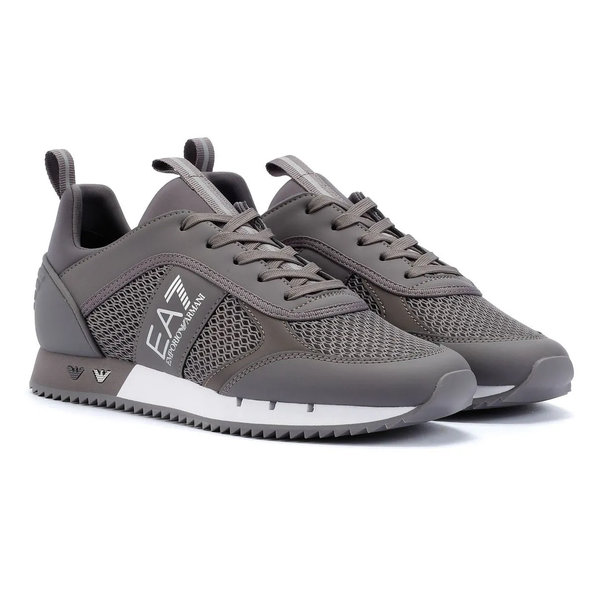 EA7 B&W Men's Volcanic Glass/Silver Trainers