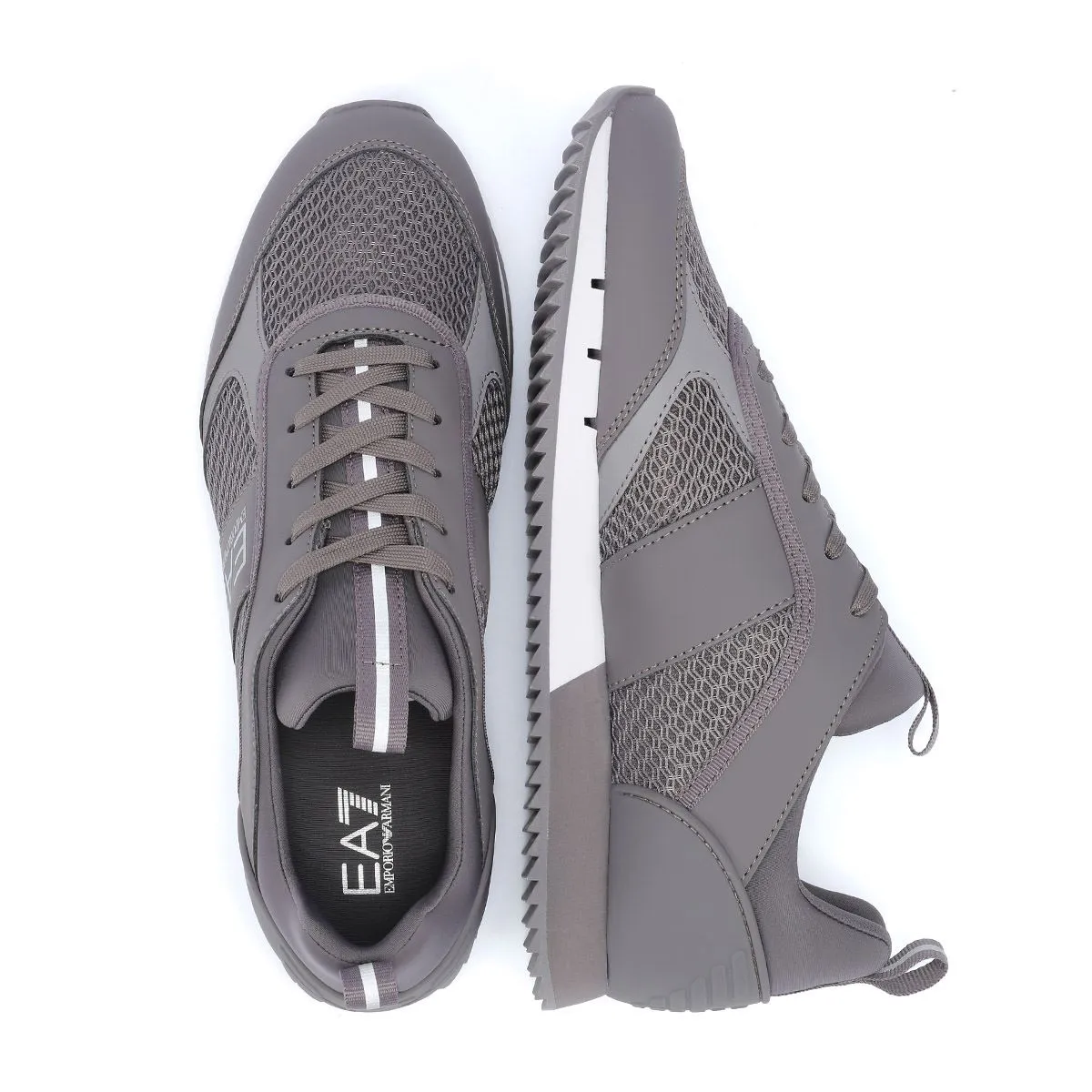 EA7 B&W Men's Volcanic Glass/Silver Trainers