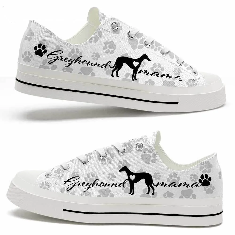 Greyhound Paws Pattern Low Top Shoes - Happy International Dog Day Canvas Sneaker, Dog Printed Shoes, Canvas Shoes For Men, Women