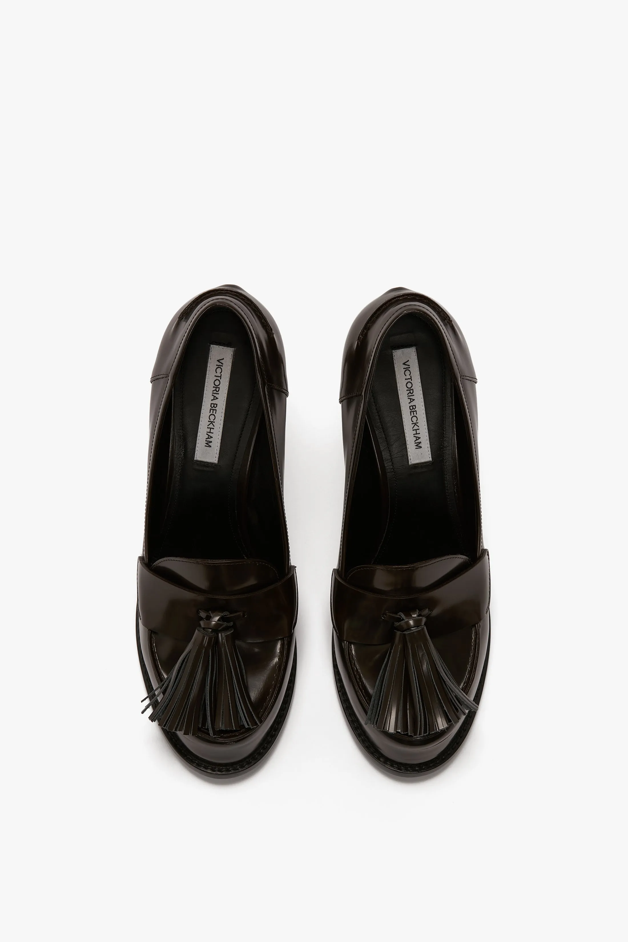 High Heeled Loafer With Toggles In Coffee Liqueur Leather