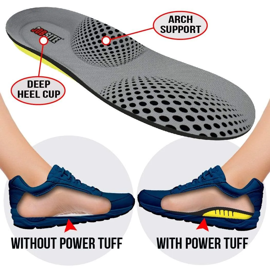 JobSite Power Tuff Anti-Fatigue Support Work Orthotic Insoles