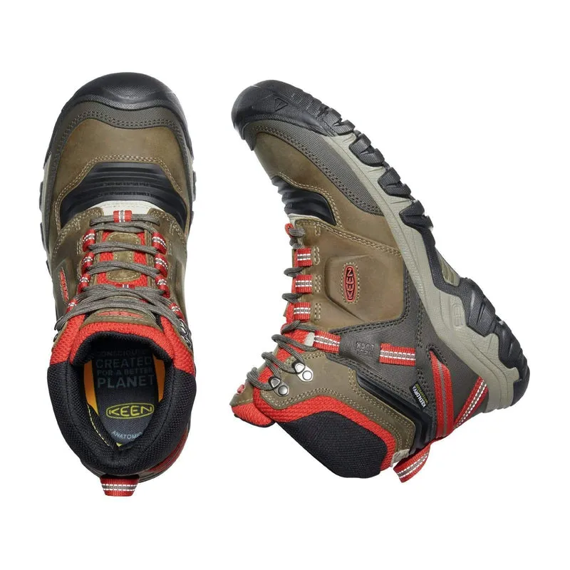 Keen Ridge Flex WP Mid Men's Walking Boots - Dark Olive/Ketchup