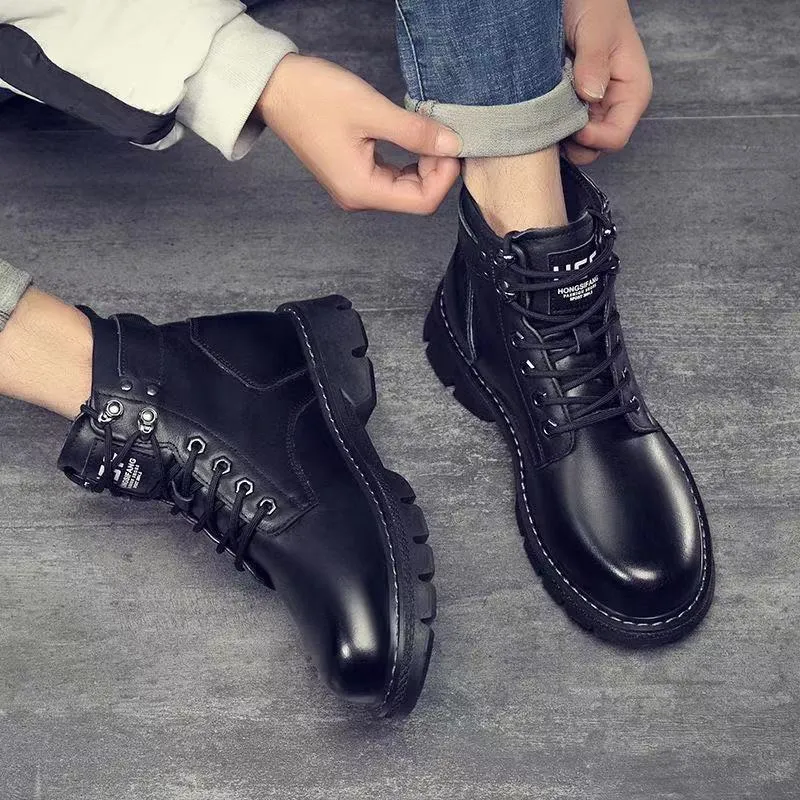 Leather Shoes High Top Fashion Winter Boots