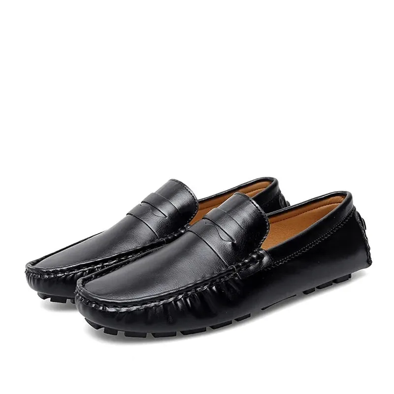 Men Casual Shoes Slip-on Handmade High Quality Pu Leather Loafers Fashion Footwear Comfortable Breathable Driving Shoes