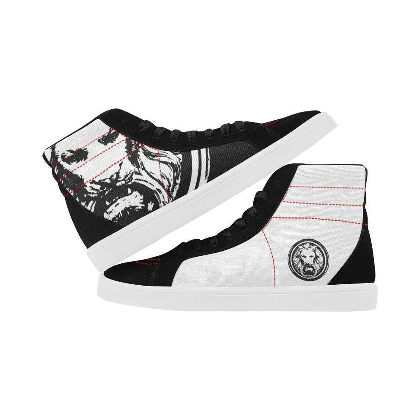 Mens Black & White Skate High Tops