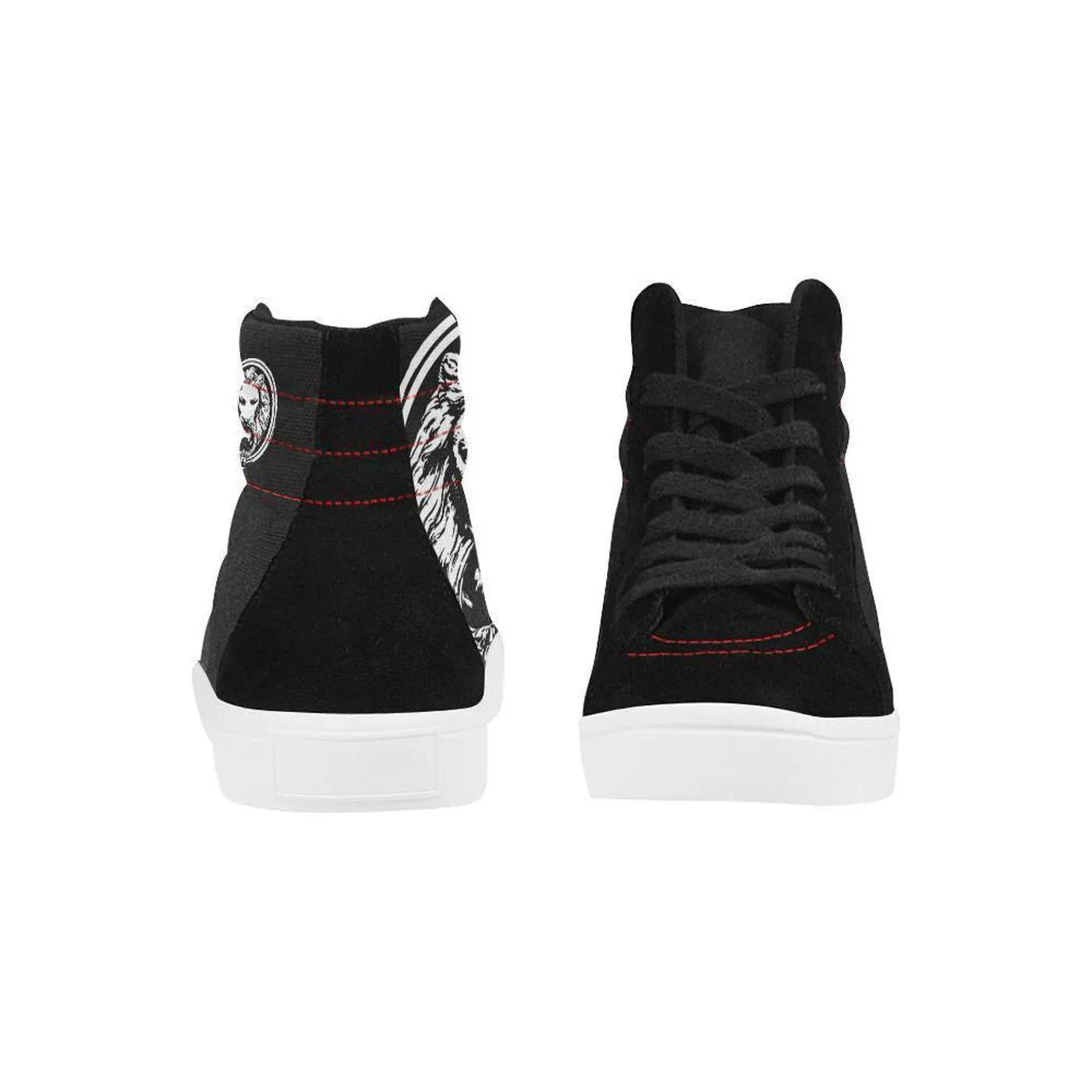 Mens Black Lion Skate Shoes with High Top