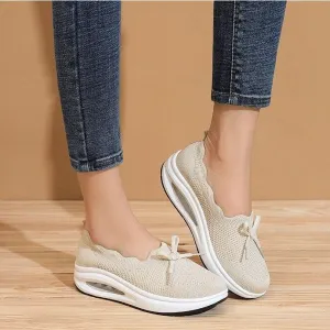 OCW Female Sneakers Height Increasing Mesh Upper Wedge Slip-on Shoes