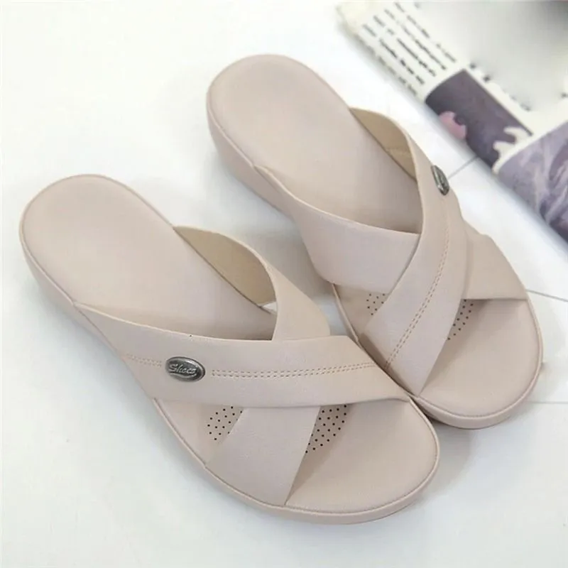 OCW Sandals For Women Soft Soles Casual Cross Buckle Outdoor Design