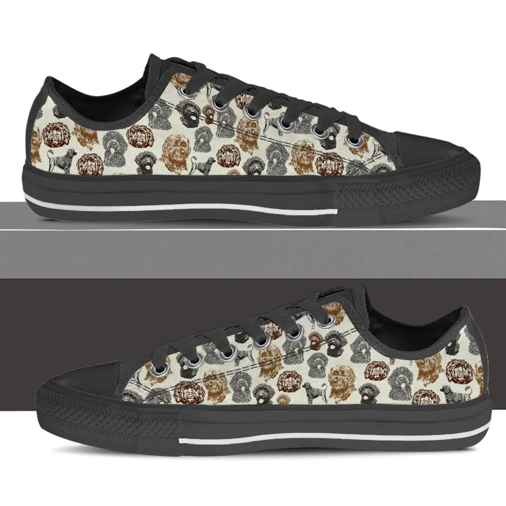 Portuguese Water Dog Low Top Shoes - Low Top Sneaker, Dog Printed Shoes, Canvas Shoes For Men, Women