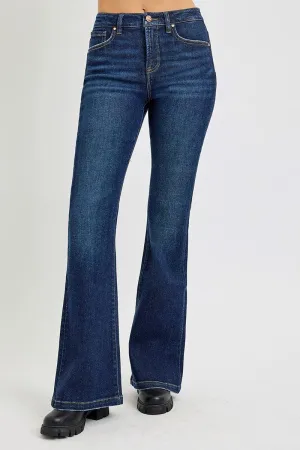 RISEN Full Size High Rise Flare denim Jeans with Pockets