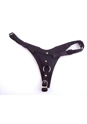 Rouge Female Dildo Leather Harness