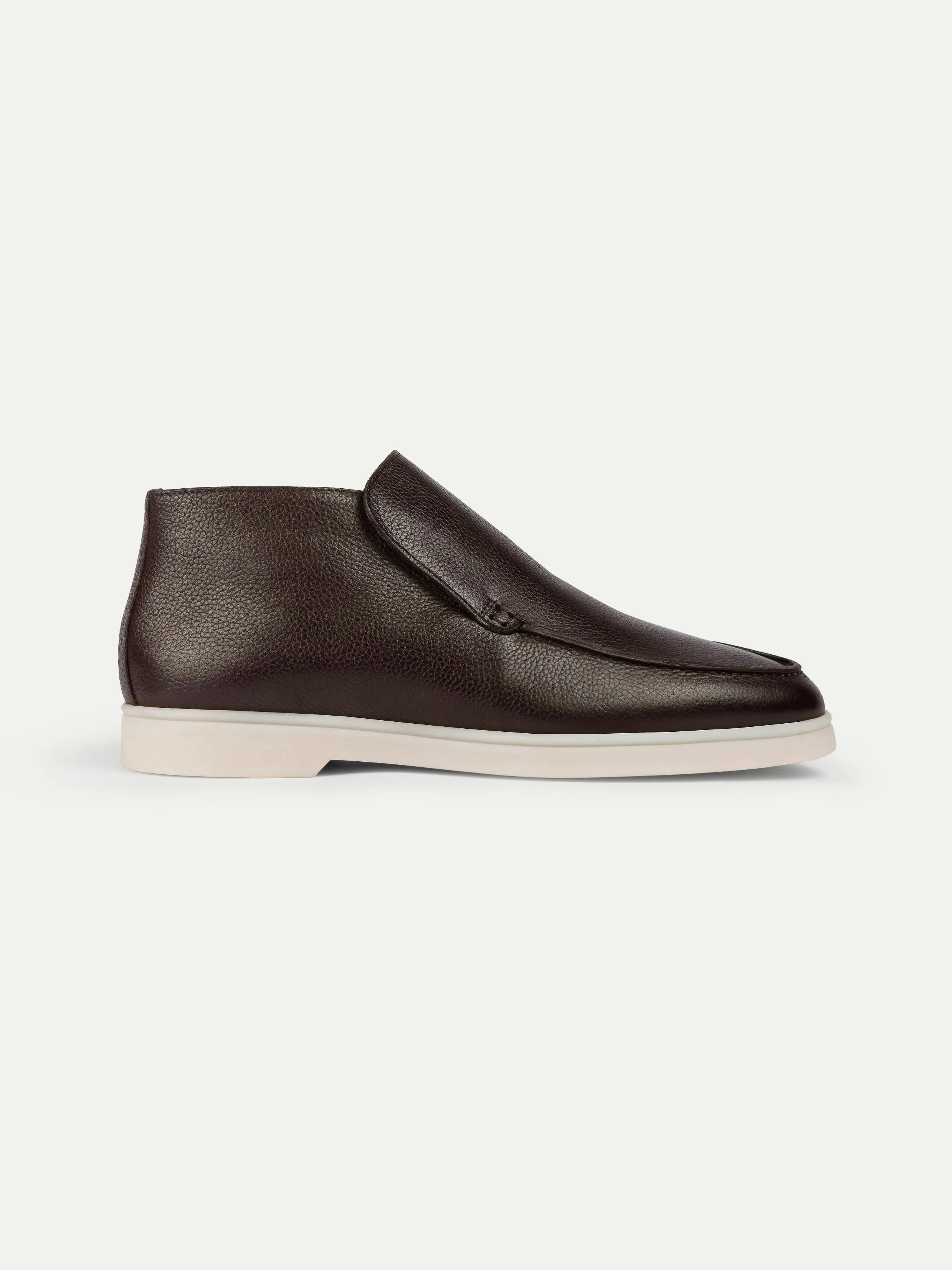 Shearling-Lined Brown Grain City Loafer