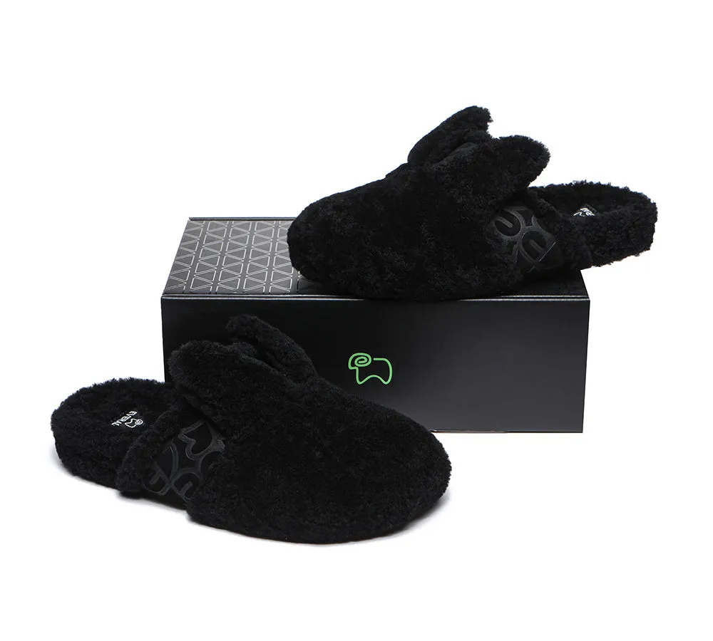 Sheepskin Wool Slippers Women Fluffy Bunny