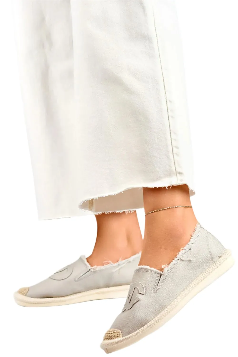 TEEK - Stone Raw Edge Espadrille Shoes