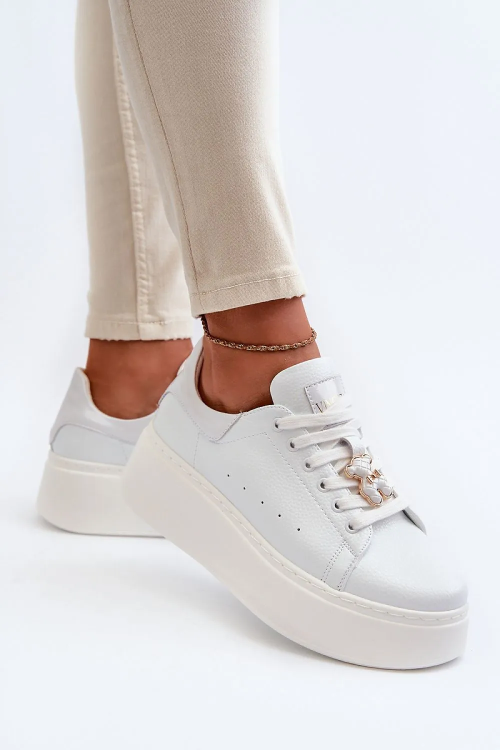 TEEK - White Love Tower Sneakers