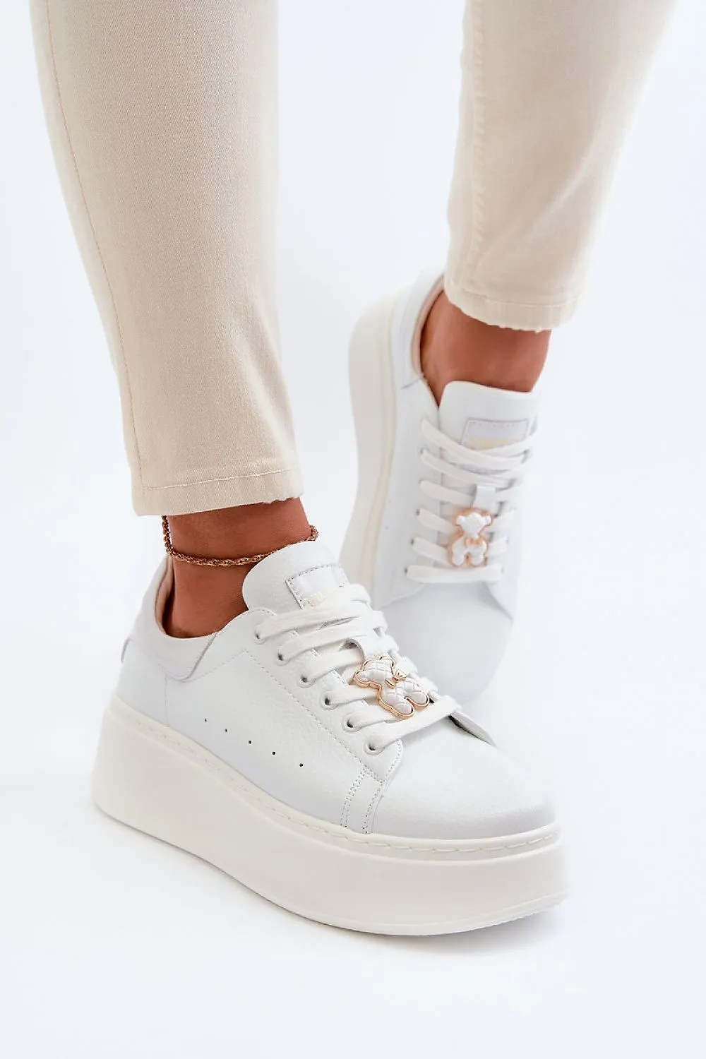 TEEK - White Love Tower Sneakers